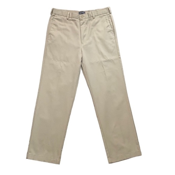 Izod American Chino cotton khaki flat front pants - Picture 3 of 15